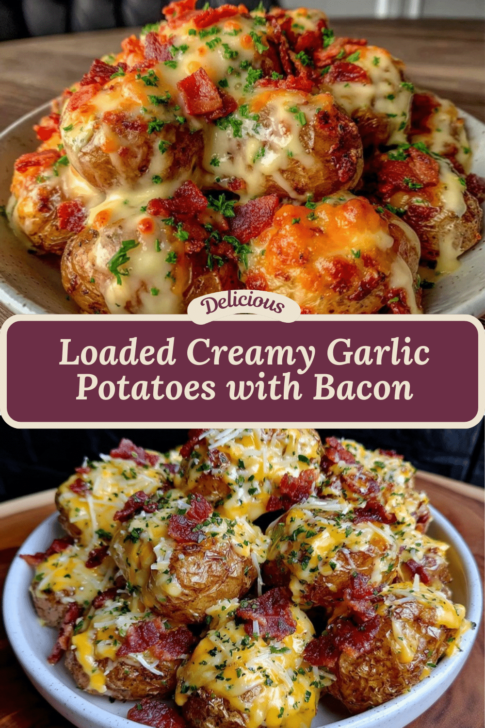 creamy loaded garlic baby potatoes recipe